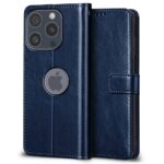 Shock Proof Flip Cover Back Case for Apple Iphone 15 Pro | Magnetic Wallet Leather Case with Stand - Image 4