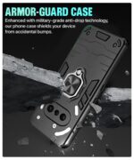 kelpuj Shock Proof Back Case Mobile Cover for Nothing Phone 3a 5G | Back Cover Case (Tough Armor | Hybrid PC + TPU | Ring Holder & in-Built Kickstand | Black) - Image 8