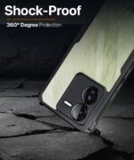 iQOO Z9 5G | Back Case Cover Shock Proof Clear Protective 360 Degree Camera Protection | Transparent Hybrid Back Case Cover - Earthy Black - Image 4