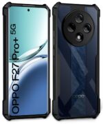 kelpuj Thermoplastic Polyurethane Shock Proof Clear Protective Back Case for Oppo F27 Pro Plus 5G-Airedge Technology|360 Degree Camera Protection|Transparent Hybrid Back Case Mobile Cover-Black - Image 4