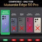 Shock Proof Back Case Mobile Cover for Motorola Moto Edge 50 Pro | Back Cover Case (Tough Armor | Hybrid PC + TPU | Ring Holder & in-Built Kickstand | Black) - Image 2