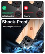 kelpuj Shock Proof Clear Protective Back Case for Motorola Moto Edge 50 - AirEDGE Technology | 360 Degree Camera Protection | Transparent Hybrid Back Case Mobile Cover - Black - Image 6