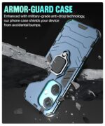 Shock Proof Back Case Mobile Cover for 1+ OnePlus Nord CE 3 5G | Back Cover Case (Tough Armor | Hybrid PC + TPU | Ring Holder & in-Built Kickstand | Blue) - Image 6