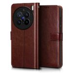 Shock Proof Flip Cover Back Case for Vivo X200 Pro 5G | Magnetic Wallet Leather Case with Stand - Image 3