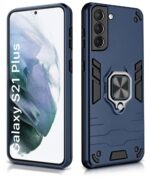 Shock Proof Back Case Mobile Cover for Samsung Galaxy S21 Plus (Armor | Hybrid PC + TPU | Full Protection with Ring Holder Kickstand | Blue) - Image 2