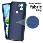 Back Cover for Redmi A2 Plus | Redmi A1 Plus | Poco C50 | C51 | Slim Soft Rubberised Case | Inner Velvet Fabric Lining | Matte Silicone Flexible Mobile Case | Camera Protection - Blue - Image 2