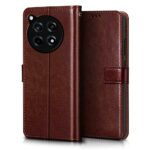 Shock Proof Flip Cover Back Case for 1+ Oneplus 12R 5G | Magnetic Wallet Leather Case with Stand - Image 4