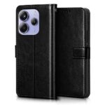 Shock Proof Flip Cover Back Case for Redmi Note 14 Se 5G | Magnetic Wallet Leather Case with Stand - Image 3