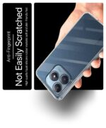 Transparent Back Cover Case Compatible with Realme Narzo N63 & Realme C63 Shockproof TPU Silicone Mobile Cover with Raised Bumps for Full Body & Camera Protection Clear/Transparent - Image 7