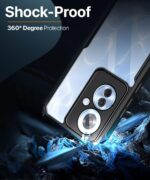 Shock Proof Clear Back Case Mobile Cover for Oppo F25 Pro 5G (Hard | Hybrid PC + TPU | Full Armour Device & Camera Protection | Black) - Image 4