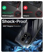 Shock Proof Clear Protective Back Case for 1+ OnePlus 13 - AirEDGE Technology | 360 Degree Camera Protection | Transparent Hybrid Back Case Mobile Cover - Black - Image 4