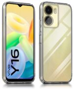 Ultra-Hybrid Crystal Clear Back Case Cover for Vivo Y16 | Vivo Y56 | Vivo T2X | Hard Back | Slim Fit Shockproof Design | Camera Protection Bump | Back Cover Case (PC,TPU | Transparent) - Image 2