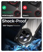 Shock Proof Clear Protective Back Case for VIVO X200 Pro 5G - AirEDGE Technology | 360 Degree Camera Protection | Transparent Hybrid Back Case Mobile Cover - Black - Image 4