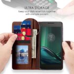 Shock Proof Flip Cover Back Case for Motorola Moto G4 Play | Magnetic Wallet Leather Case with Stand - Image 3