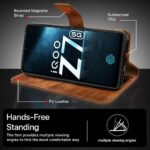 Shock Proof Flip Cover Back Case for Iqoo Z7 5G | Magnetic Wallet Leather Case with Stand - Image 8