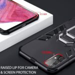 Shock Proof Back Case Mobile Cover for Samsung Galaxy A23 5G | A23 4G | Back Cover Case (Tough Armor | Hybrid PC + TPU | Ring Holder & in-Built Kickstand | Black) - Image 2