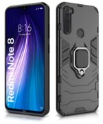 Shock Proof Back Case Mobile Cover for Xiaomi Redmi Note 8 (Armor | Hybrid PC + TPU | Full Protection with Ring Holder Kickstand | Carbon Black) - Image 3