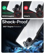 Shock Proof Clear Protective Back Case for 1+ OnePlus Nord CE 5 5G - AirEDGE Technology | 360 Degree Camera Protection | Transparent Hybrid Back Case Mobile Cover - Black - Image 6