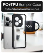 kelpuj Shock Proof Clear Protective Back Case for Realme GT 6T 5G | Realme GT 6 - AirEDGE Technology | 360 Degree Camera Protection | Transparent Hybrid Back Case Mobile Cover - Black - Image 8