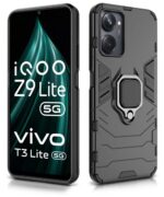 Shock Proof Back Cover for iQOO Z9 Lite | Vivo T3 Lite 5G | Y18t | Y18 | Y18e | Y03 | Y28s | Y37 | Mobile Case (Tough Armor | Hybrid PC + TPU | Ring Holder & in-Built Kickstand | Black) - Image 4
