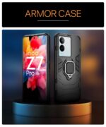 Shock Proof Back Case Mobile Cover for iQOO Z7 Pro | Vivo T2 Pro 5G | Back Cover Case (Tough Armor | Hybrid PC + TPU | Ring Holder & in-Built Kickstand | Black) - Image 6