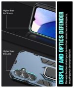 Shock Proof Back Case Mobile Cover for Samsung Galaxy A14 5G | A14 4G | Back Cover Case (Tough Armor | Hybrid PC + TPU | Ring Holder & in-Built Kickstand | Blue) - Image 8