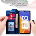 Shock Proof Flip Cover Back Case for Samsung Galaxy F13 | Magnetic Wallet Leather Case with Stand - Image 3