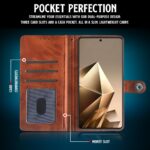 Shock Proof Flip Cover Back Case for Infinix Note 50X 5G | Magnetic Wallet Leather Case with Stand - Image 3