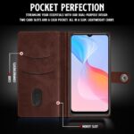Shock Proof Flip Cover Back Case for Vivo Y21 | Magnetic Wallet Leather Case with Stand - Image 4
