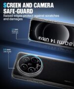 Ultra-Hybrid Clear Back Case Cover Designed for Xiaomi 14 Ultra 5G | Sleek Hard Back | Cushion Edge Technology Shockproof Drop & Camera Protection Bump Transparent - Image 5