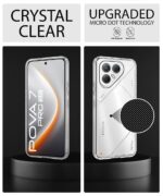 Transparent Back Cover Case for Tecno Pova 7 Pro 5G | Raised Bumps for Full Device & Camera Protection Shockproof TPU Silicone Back Case Mobile Cover Transparent - Image 3
