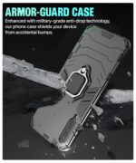 Shock Proof Back Case Mobile Cover for Xiaomi Mi A3 (Armor | Hybrid PC + TPU | Full Protection with Ring Holder Kickstand | Carbon Black) - Image 6