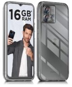 kelpuj Crystal Clear Transparent Back Case for Compatible with Motorola Edge 30 Fusion 5G | Shockproof Flexible TPU Silicone Cover | Full Body & Camera Protection Transparent - Image 2