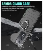 Shock Proof Back Case Mobile Cover for Oppo A3 Pro 5G | Oppo K12x 5G (Tough Armor | Hybrid PC + TPU | Full Protection with Ring Holder & in-Built Kickstand | Black) - Image 8