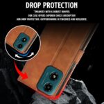 Shock Proof Flip Cover Back Case for Motorola Moto G04 | Magnetic Wallet Leather Case with Stand - Image 5