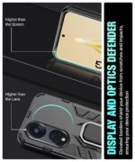 kelpuj Shock Proof Back Case Mobile Cover for Oppo Reno8 T | Reno 8T 5G | Back Cover Case (Tough Armor | Hybrid PC + TPU | Ring Holder & in-Built Kickstand | Black) - Image 8