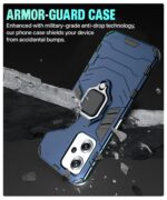 Shock Proof Back Case Mobile Cover for Redmi K50i 5G | Back Cover Case (Tough Armor | Hybrid PC + TPU | Ring Holder & in-Built Kickstand | Blue) - Image 4