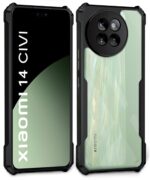 Shock Proof Clear Protective Back Case for Xiaomi 14 Civi 5G AirEDGE Technology | 360 Degree Camera Protection | Transparent Hybrid Back Case Mobile Cover Black - Image 2