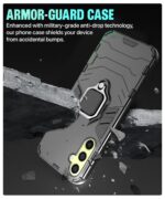 Tough Armor Back Case Mobile Cover for Samsung Galaxy A34 5G (Armored | Hybrid PC & TPU | Shock Proof 360 Degree Protection with Ring Holder Kickstand | Carbon Black) - Image 5