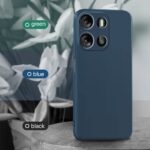 Slim Ultra Soft Rubberised Back Cover for Tecno POP 7 Pro | Inner Velvet Fabric Lining | Matte Silicone Flexible Camera Protection Back Case ? Blue - Image 3