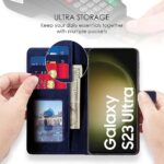 Shock Proof Flip Cover Back Case for Samsung Galaxy S23 Ultra 5G | Magnetic Wallet Leather Case with Stand - Image 4