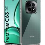 Transparent Back Cover Case Compatible with Realme C63 5G Shockproof TPU Silicone Mobile Cover with Raised Bumps for Full Body & Camera Protection Clear/Transparent