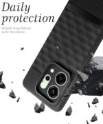 Back Cover for Oppo Reno 14 5G with Hexa Cube Design (Black) - Image 3