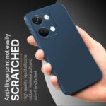 kelpuj Back Cover for 1+ OnePlus Nord 3 5G | Ultra Slim Soft Rubberised Case | Inner Velvet Fabric Lining | Matte Silicone Flexible Mobile Case | Camera Protection - Blue - Image 8
