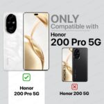 Shock Proof Clear Protective Back Case for Honor 200 Pro 5G - AirEDGE Technology | 360 Degree Camera Protection | Transparent Hybrid Back Case Mobile Cover - Black - Image 2