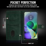 Shock Proof Flip Cover Back Case for Motorola Moto G54 5G | Magnetic Wallet Leather Case with Stand - Image 6