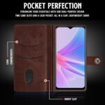 Shock Proof Flip Cover Back Case for Oppo A78 5G | Magnetic Wallet Leather Case with Stand - Image 4
