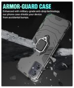 kelpuj Shock Proof Back Case Mobile Cover for Motorola Moto G54 5G | Moto G64 5G | Back Cover Case (Tough Armor | Hybrid PC + TPU | Ring Holder & in-Built Kickstand | Black) - Image 8