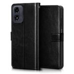Shock Proof Flip Cover Back Case for Motorola Moto G04 | Magnetic Wallet Leather Case with Stand - Image 4