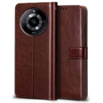Shock Proof Flip Cover Back Case for Realme Narzo 60 5G | Magnetic Wallet Leather Case with Stand - Image 2